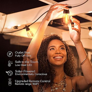Brightech Ambience Pro 48ft Outdoor Solar Led Super Bright String Lights With Remote Control