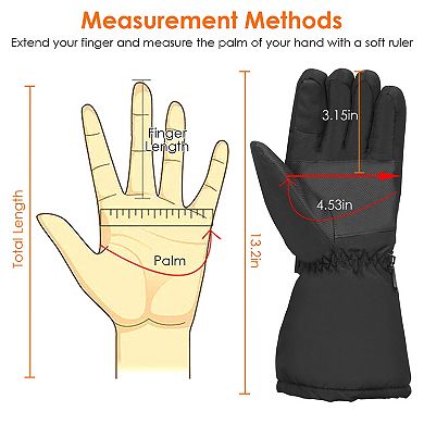 Black, Usb Heated Gloves Touchscreen, Windproof, Winter Warmer