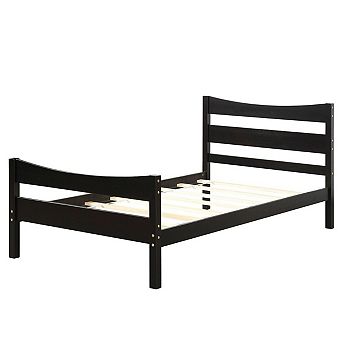 Twin Size Farmhouse Style Pine Wood Platform Bed Frame