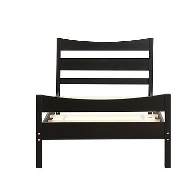 Twin Size Farmhouse Style Pine Wood Platform Bed Frame