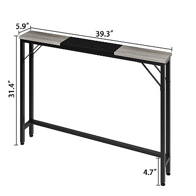 5.9" Narrow Sofa Table, Slim Behind Couch Table for Hallway, Living Room, Bedroom
