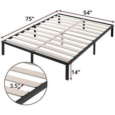 Full Heavy Duty Metal Platform Bed Frame With Wood Slats 3,500 Lbs Weight Limit