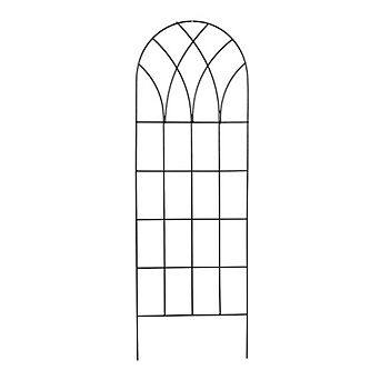 60-Inch Metal Garden Trellis with Gothic Arch Top for Climbing Plants, Black