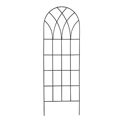 60-Inch Metal Garden Trellis with Gothic Arch Top for Climbing Plants, Black
