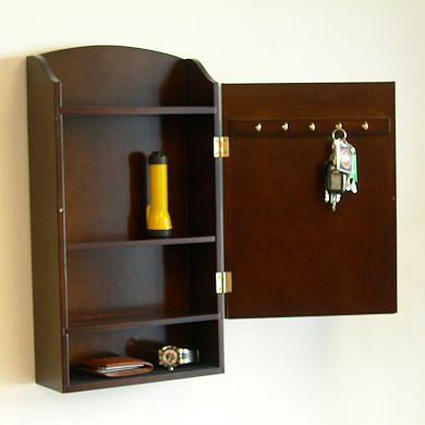 Door / Wall Mount Organizer Letter Holder Mail Sorter In Dark Walnut