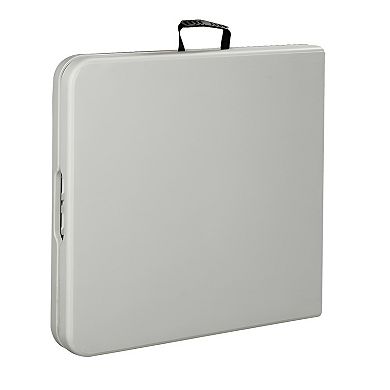 4 Ft Folding Table with HDPE Top Steel Frame Portable Buffet Table for Indoor Outdoor