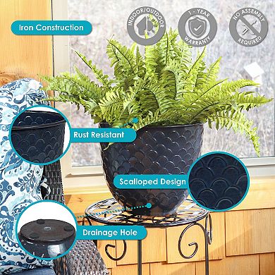 Sunnydaze Dinah Metal Outdoor Planter - 12.5 in
