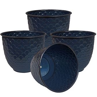 Sunnydaze Dinah Metal Planter - 12.5 in - Matte Brown - Set of 4