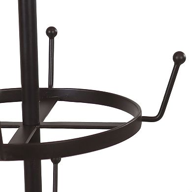 Sunnydaze Round 4-tier Iron Coffee Mug Tree Holder With Hooks - Brown