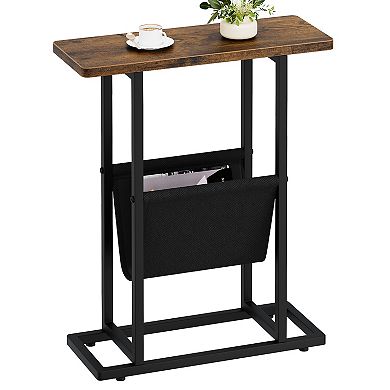 Small Side Table for Small Spaces, Skinny Bedside Table Small Nightstand Bedroom