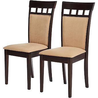 Set Of 2- Contemporary Dining Chairs In Cappuccino Finish