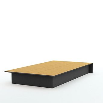 Twin Size Platform Bed Frame In Black Wood Finish