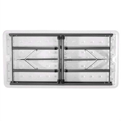 Adjustable Height 4-foot Commercial Folding Table With White Hdpe Top