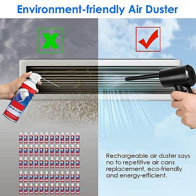 Black, Cordless Electric Air Duster Blower