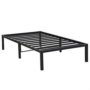 Twin Xl Size Heavy Duty Black Metal Platform Bed Frame