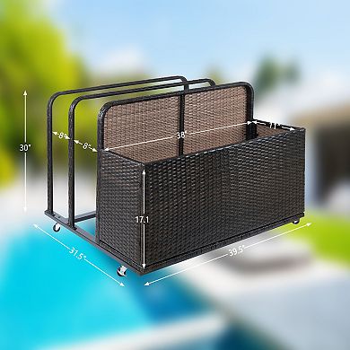 Outdoor Storage,Double Layer Poolside Float Storage Box