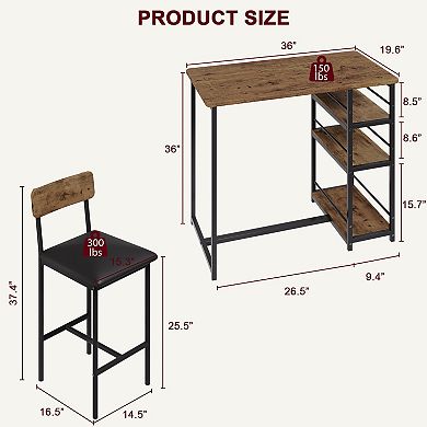 Kitchen Table Set, Dining Table and Chairs for 2