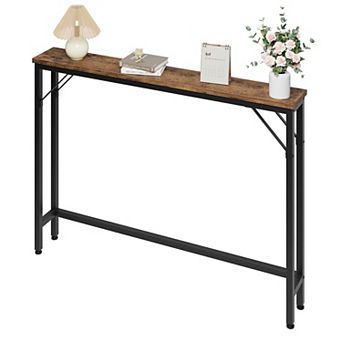 5.9" Narrow Sofa Table, Entryway Table,Color Block Skinny Console Table