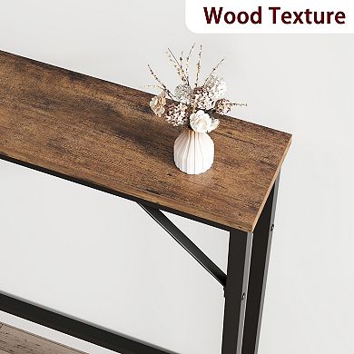 5.9" Narrow Sofa Table, Entryway Table,Color Block Skinny Console Table