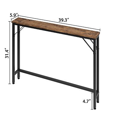 5.9" Narrow Sofa Table, Entryway Table,Color Block Skinny Console Table