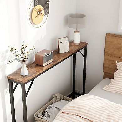 5.9" Narrow Sofa Table, Entryway Table,Color Block Skinny Console Table
