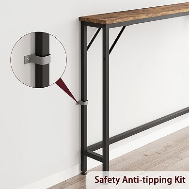 5.9" Narrow Sofa Table, Entryway Table,Color Block Skinny Console Table