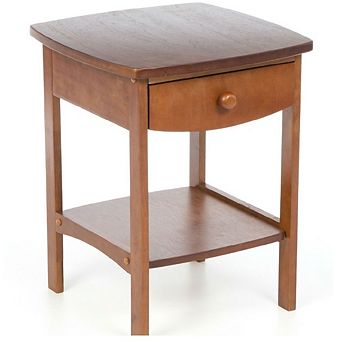 Wood Contemporary 1-drawer Bedside Table Nightstand
