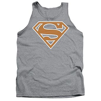 Superman Burnt Orange & White Shield Adult Tank Top