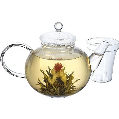 Glass Teapot with Removable Infuser 1.32-Quart Clear Tea Pot for Loose Leaf or Tea Bags