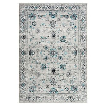 Garvee Vintage Washable Floral Print Area Rug Soft Non Slip Boho Throw Carpet