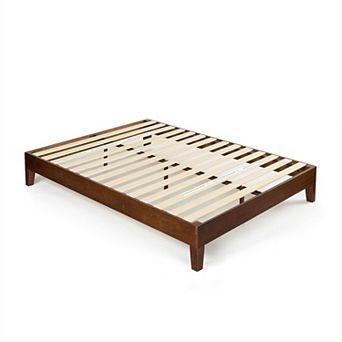 Twin Size Solid Wood Platform Bed Frame In Espresso Finish