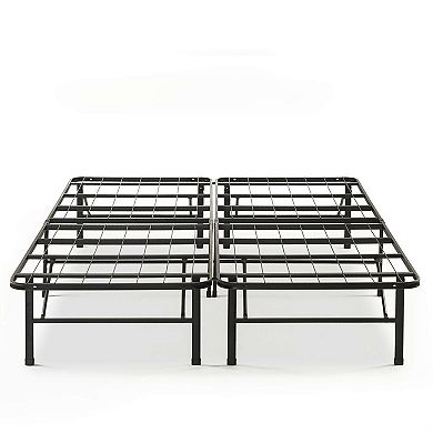 Queen Size Folding Sturdy Metal Platform Bed Frame With Storage Space