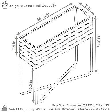 Sunnydaze Acacia Wood Slatted Planter Box With Oil-stained Finish