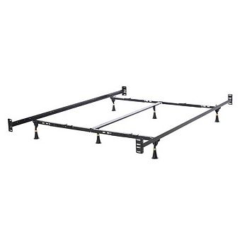 Queen/king Adjustable Metal Bed Frame With Headboard Footboard Brackets