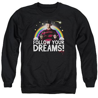 Nightmare On Elm Street Follow Your Dreams Adult Crewneck Sweatshirt