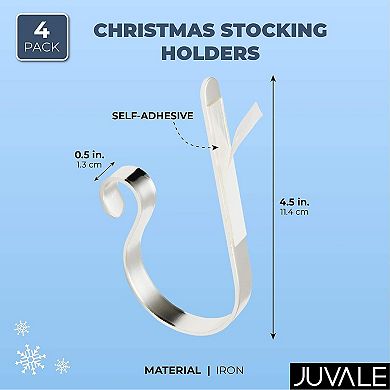 Set of 4 Christmas Stocking Holders for Mantle Fireplace Party Decoration Hanger