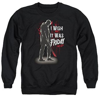Friday The 13th I Wish It Was Friday Adult Crewneck Sweatshirt