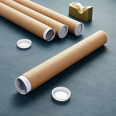 12 Pack Mailing Tubes With Caps 2x16 Inch Round Cardboard Mailers For Shipping