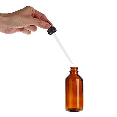 15 Pack 4 Oz Amber Glass Eye Dropper Bottles & 6 Funnels For Essential Oils