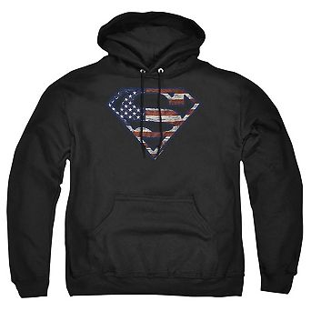 Superman War-torn Flag Adult Pull Over Hoodie