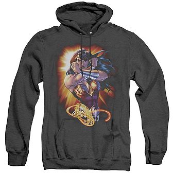 Justice League Of America Wonder Woman Rays Adult Heather Hoodie