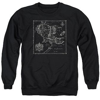 Lord Of The Rings Map Of Middle Earth Adult Crewneck Sweatshirt