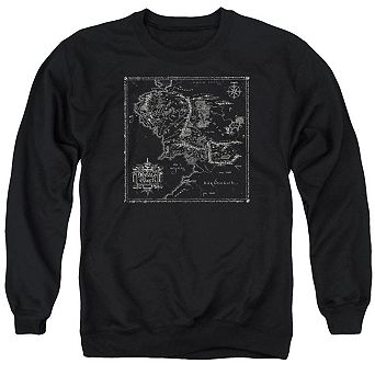 Lord Of The Rings Map Of Middle Earth Adult Crewneck Sweatshirt