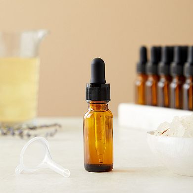 48 Count 1/2 Oz Amber Glass Dropper Bottles & 6 Funnels For Essential Oils 15 Ml