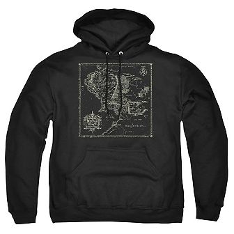 Lord Of The Rings Map Of Middle Earth Adult Pull Over Hoodie