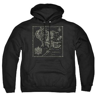Lord Of The Rings Map Of Middle Earth Adult Pull Over Hoodie