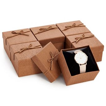 6 Pack Velvet Filled Jewelry Gift Box With Lids For Necklaces Bracelets Watches