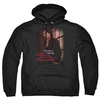 Vampire Diaries Threes A Party Adult Pull Over Hoodie