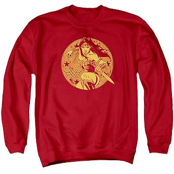 Justice League Of America Young Wonder Woman Adult Crewneck Sweatshirt