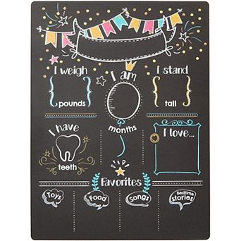 Monthly Baby Milestone Chalkboard, First Year Growth Sign (11.6 X 15.6 In)